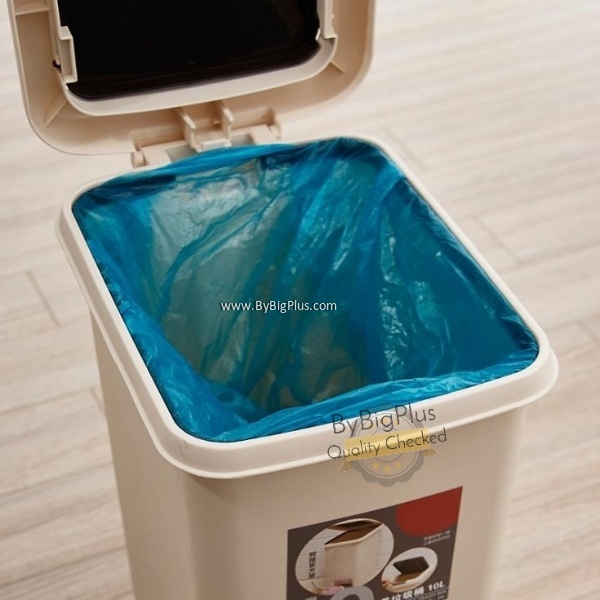 Dual Pedal and Lid Dustbin Big Capacity Rubbish Bin 15L Dustbin