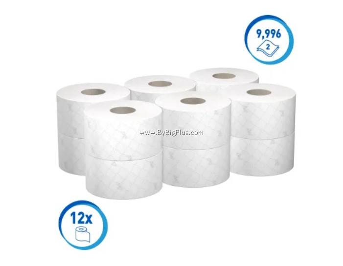 Kimberly Clark 12 Rolls of 9996 Sheets Toilet Roll 2 Ply ByBigPlus