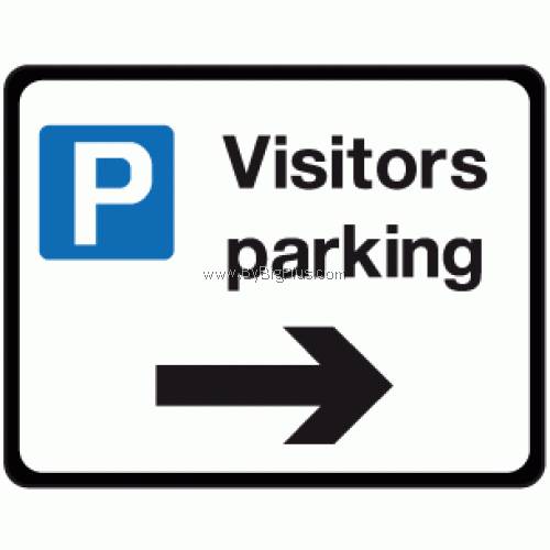 BigPlus Sign Board Visitor Parking 2745mm(L) x 610mm(H) x 4mm Thickness